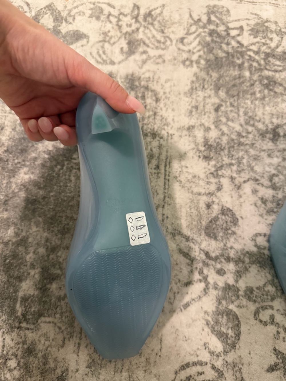 Chloe Light Blue Jelly Mule Heels-NWT size 37 - Picture 3 of 7